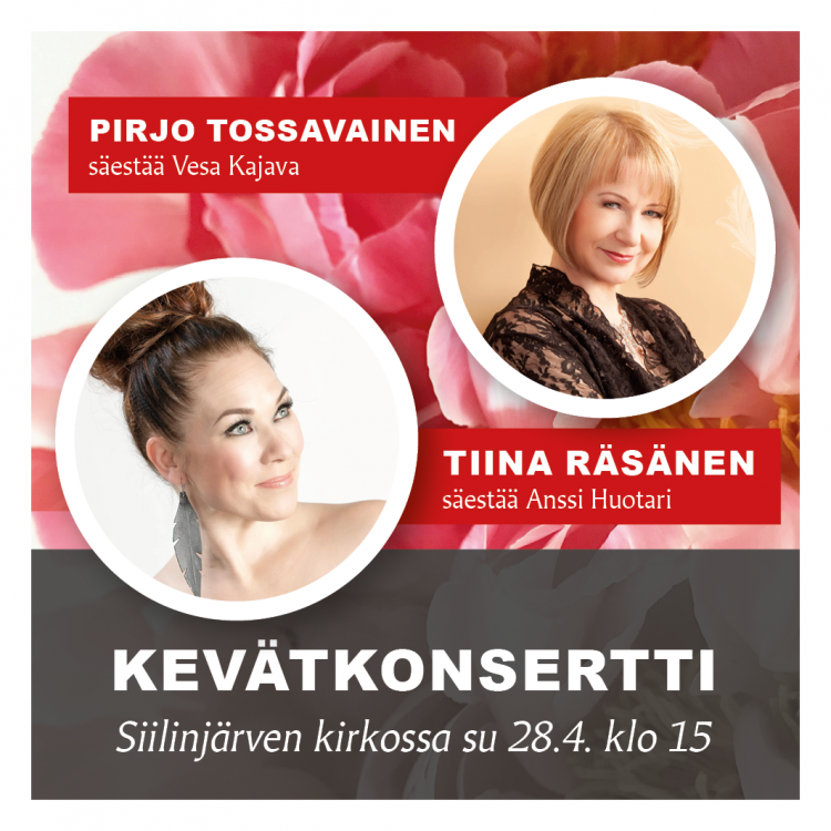 mainoskuvassa artistit Tiina Räsänen ja Pirjo Tossavainen