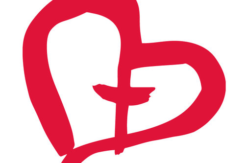 Punainen sydän, jossa risti keskellä, Yhteisvastuukeräyksen tunnus.